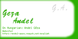 geza andel business card